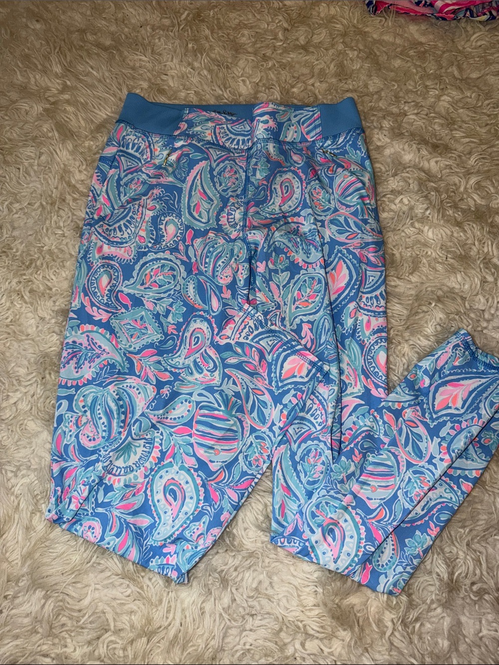 Lilly Pulitzer Paisley Print Blue & Pink Luxletic Pants